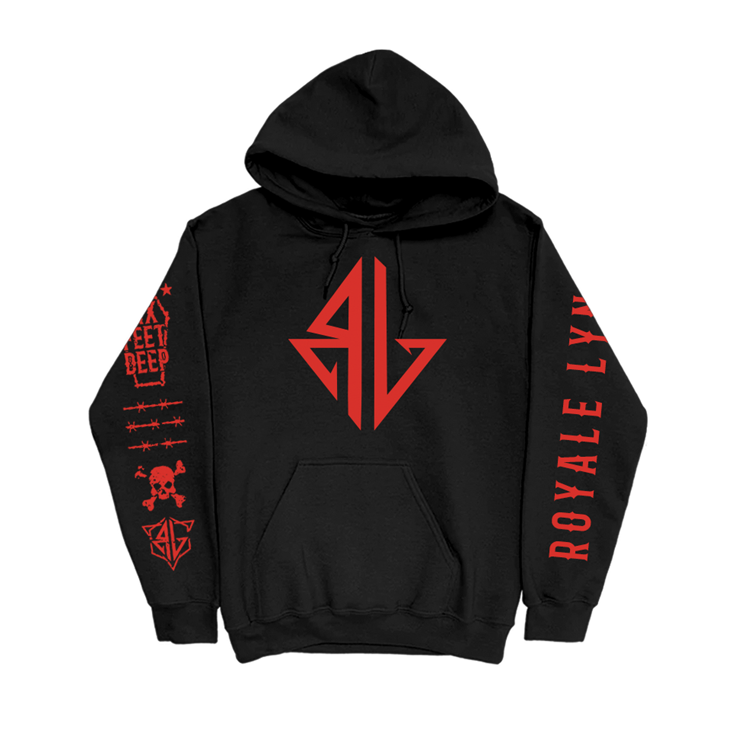 Six Feet Deep Hoodie (Black + Red)